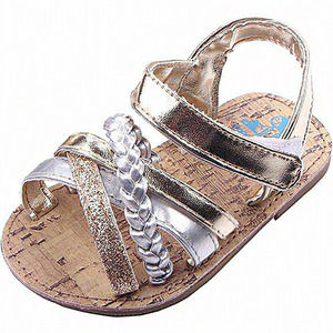 Baby Stylish Leather Sandals with Rubber Sole Summer Shoes for Girls-Multi Shade